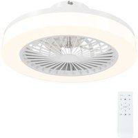 HOMCOM Deckenventilator mit Beleuchtung Fernbedienung LED Ventilator Deckenleuchte Dimmbar mit  6 Geschwindigkeiten 40 W Lampe mit umkehrbar Ventilator, Timer für Schlafzimmer Weiß 46 cm   Aosom von HOMCOM