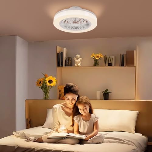 HOMCOM Deckenventilator mit Beleuchtung und Fernbedienung, Ø46 cm, 40 W Dimmbare LED Deckenleuchte mit Ventilator, 6 Geschwindigkeiten, Timer, umkehrbar DC Motor, Lampenschirm aus Acryl, Weiß HOMCOM Deckenventilator mit Beleuchtung und Fernbedienung, Ø46 cm, 40 W Dimmbare LED Deckenleuchte mit Ventilator, 6 Geschwindigkeiten, Timer, umkehrbar DC Motor, Lampenschirm aus Acryl, Weiß von HOMCOM