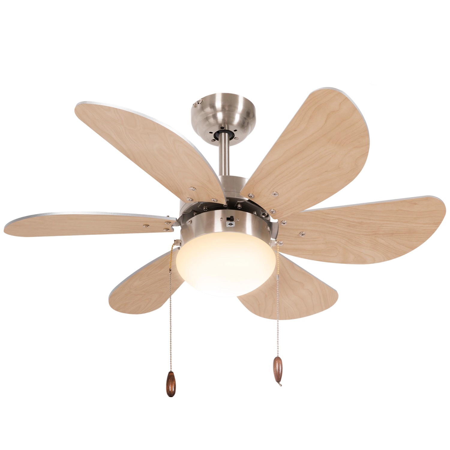 HOMCOM Deckenventilator mit Licht Metall MDF Buche 76L x 76B x 41,5H cm HOMCOM Deckenventilator mit Licht Metall MDF Buche 76L x 76B x 41,5H cm von HOMCOM