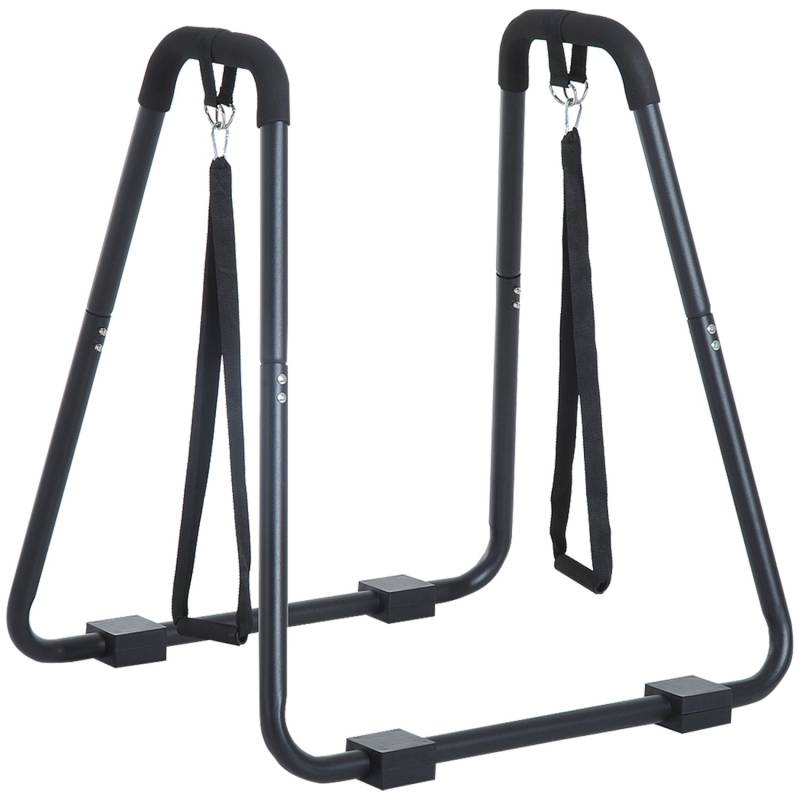 HOMCOM Dipstation Dip Ständer Barren Dips Stahl Schwarz 90 x 81 x 92,5cm von HOMCOM