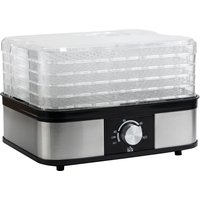 HOMCOM Dörrgerät Dörrautomat 5 Etagen mit Temperaturregler 35-70°C, 12 Std Timer für Fleisch & Obst, Edelstahl Silber & Transparent, 32x25x29cm   Aosom.de von HOMCOM
