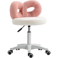 HOMCOM Drehbarer Hocker mit Rückenlehne Höhenverstellbar 63-77 cm Bezug aus Lammfellstoff für Wohnzimmer Werkstätten Spa Massage Weiß und Rosa Aosom HOMCOM Drehbarer Hocker mit Rückenlehne Höhenverstellbar 63-77 cm Bezug aus Lammfellstoff für Wohnzimmer Werkstätten Spa Massage Weiß und Rosa Aosom von HOMCOM