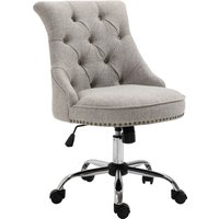 Drehstuhl mit Rollen Polsterstuhl Chefsessel 360° drehbar 150 kg Belastbar Höhenverstellbar Leinen Metall Hellgrau 54 x 65,5 x (84–91) cm Drehstuhl mit Rollen Polsterstuhl Chefsessel 360° drehbar 150 kg Belastbar Höhenverstellbar Leinen Metall Hellgrau 54 x 65,5 x (84–91) cm von HOMCOM