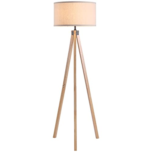 HOMCOM Dreibeinige Stehleuchte skandinavischer Stil 40 W max. Abm. 45L x 45l x 152H cm Kiefernholz Leinen Beige HOMCOM Dreibeinige Stehleuchte skandinavischer Stil 40 W max. Abm. 45L x 45l x 152H cm Kiefernholz Leinen Beige von HOMCOM
