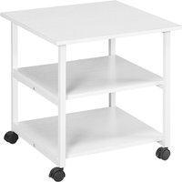 HOMCOM Druckertisch mit Rolle, Druckerständer mit 3-Ebene, Druckerhalter, Druckerwagen bis 18 kg belastbar, für Büro, Arbeitszimmer, Stahl, 50 x 50 x 52,5 cm   Aosom von HOMCOM