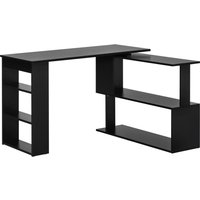 HOMCOM Eck-Schreibtisch mit 5 Regalen, Eck-Computer-Schreibtisch aus Holz für Büro, Wohnzimmer und Arbeitszimmer, Industrie-Stil, 120x110x74,5 cm, Schwarz Aosom HOMCOM Eck-Schreibtisch mit 5 Regalen, Eck-Computer-Schreibtisch aus Holz für Büro, Wohnzimmer und Arbeitszimmer, Industrie-Stil, 120x110x74,5 cm, Schwarz Aosom von HOMCOM