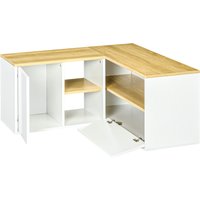 HOMCOM Eck-TV-Möbel Fernsehschrank bis zu 40 Zoll mit Stauraum in heller Holzoptik und Weiß Aosom HOMCOM Eck-TV-Möbel Fernsehschrank bis zu 40 Zoll mit Stauraum in heller Holzoptik und Weiß Aosom von HOMCOM