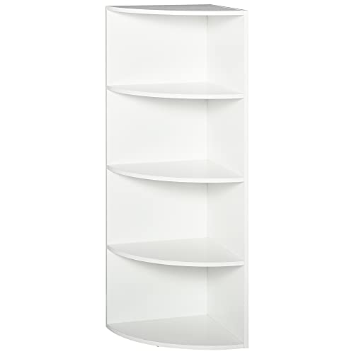 HOMCOM Eckregal Standregal Bücherregal Dekoregal Blumenregal Holzregal fächerförmig 4 Fächer Weiß 39,5 x 39,5 x 120 cm HOMCOM Eckregal Standregal Bücherregal Dekoregal Blumenregal Holzregal fächerförmig 4 Fächer Weiß 39,5 x 39,5 x 120 cm von HOMCOM