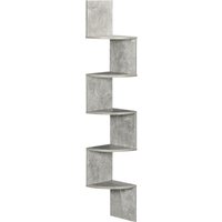 HOMCOM Eckregal Wandregal Zick-Zack-Design 20L x 20B x 126H cm 5 Ebenen Holz Grau Aosom HOMCOM Eckregal Wandregal Zick-Zack-Design 20L x 20B x 126H cm 5 Ebenen Holz Grau Aosom von HOMCOM