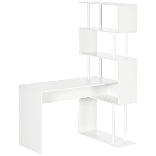 HOMCOM Eckschreibtisch, L-Form Schreibtisch, Computertisch mit 4 Ablagen, PC Tisch Winkelschreibtisch für Büro, Arbeitszimmer, 120 x 80 x 176, Weiß HOMCOM Eckschreibtisch, L-Form Schreibtisch, Computertisch mit 4 Ablagen, PC Tisch Winkelschreibtisch für Büro, Arbeitszimmer, 120 x 80 x 176, Weiß von HOMCOM