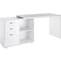 HOMCOM Eckschreibtisch Computertisch Bürotisch Winkelschreibtisch Regal L-Form 117 x 83,5 x 76 cm, I-Form 162 x 50 x 76 cm, Weiß, MDF+Metall Aosom HOMCOM Eckschreibtisch Computertisch Bürotisch Winkelschreibtisch Regal L-Form 117 x 83,5 x 76 cm, I-Form 162 x 50 x 76 cm, Weiß, MDF+Metall Aosom von HOMCOM
