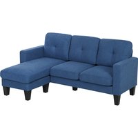HOMCOM Ecksofa 3-Sitzer Chaiselongue rechts oder links verstellbar, Wohnzimmer, hoher Komfort, gepolsterte Rückenlehne, blau Aosom HOMCOM Ecksofa 3-Sitzer Chaiselongue rechts oder links verstellbar, Wohnzimmer, hoher Komfort, gepolsterte Rückenlehne, blau Aosom von HOMCOM