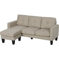 HOMCOM Ecksofa 3-Sitzer Chaiselongue wahlweise links oder rechts, Wohnzimmer, großer Komfort, gepolsterte Rückenlehne, beige Aosom HOMCOM Ecksofa 3-Sitzer Chaiselongue wahlweise links oder rechts, Wohnzimmer, großer Komfort, gepolsterte Rückenlehne, beige Aosom von HOMCOM