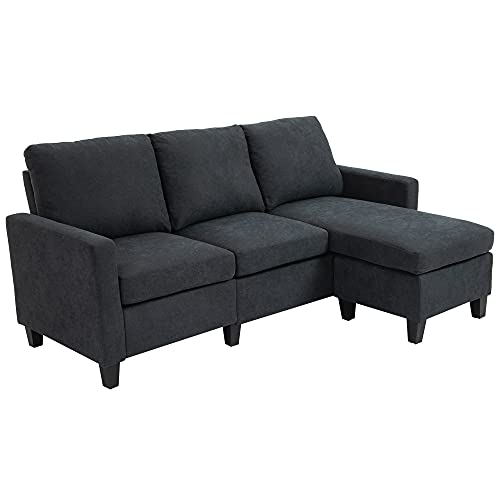 HOMCOM Ecksofa Stoffsofa Eckcouch Couchgarnitur mit wendbarer Chaiselongue L-Form Polyester Dunkelgrau 197 x 139 x 91 cm HOMCOM Ecksofa Stoffsofa Eckcouch Couchgarnitur mit wendbarer Chaiselongue L-Form Polyester Dunkelgrau 197 x 139 x 91 cm von HOMCOM
