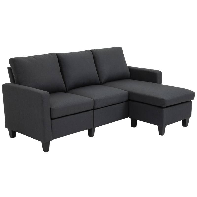 HOMCOM Ecksofa Stoffsofa L-Form Leinen von HOMCOM