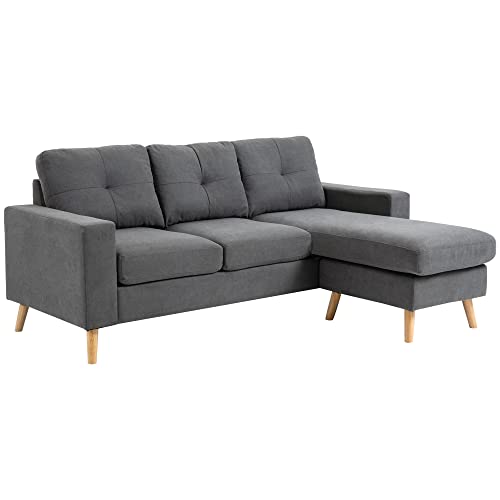 HOMCOM Ecksofa Stoffsofa in L-Form, Couchgarnitur in Leinenoptik, Eckgarnitur mit Chaiselongue für 3 Personen, Eckcouch für Wohnzimmer, Dunkelgrau, 193 x 136 x 85 cm HOMCOM Ecksofa Stoffsofa in L-Form, Couchgarnitur in Leinenoptik, Eckgarnitur mit Chaiselongue für 3 Personen, Eckcouch für Wohnzimmer, Dunkelgrau, 193 x 136 x 85 cm von HOMCOM