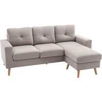 HOMCOM Ecksofa Stoffsofa in L-Form, Couchgarnitur in Leinenoptik, Eckgarnitur mit Chaiselongue für 3 Personen, Eckcouch für Wohnzimmer, Hellgrau, 193 HOMCOM Ecksofa Stoffsofa in L-Form, Couchgarnitur in Leinenoptik, Eckgarnitur mit Chaiselongue für 3 Personen, Eckcouch für Wohnzimmer, Hellgrau, 193 von HOMCOM