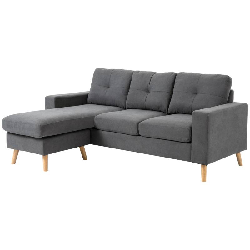 HOMCOM Ecksofa in L-Form Leinenoptik mit Chaiselongue von HOMCOM