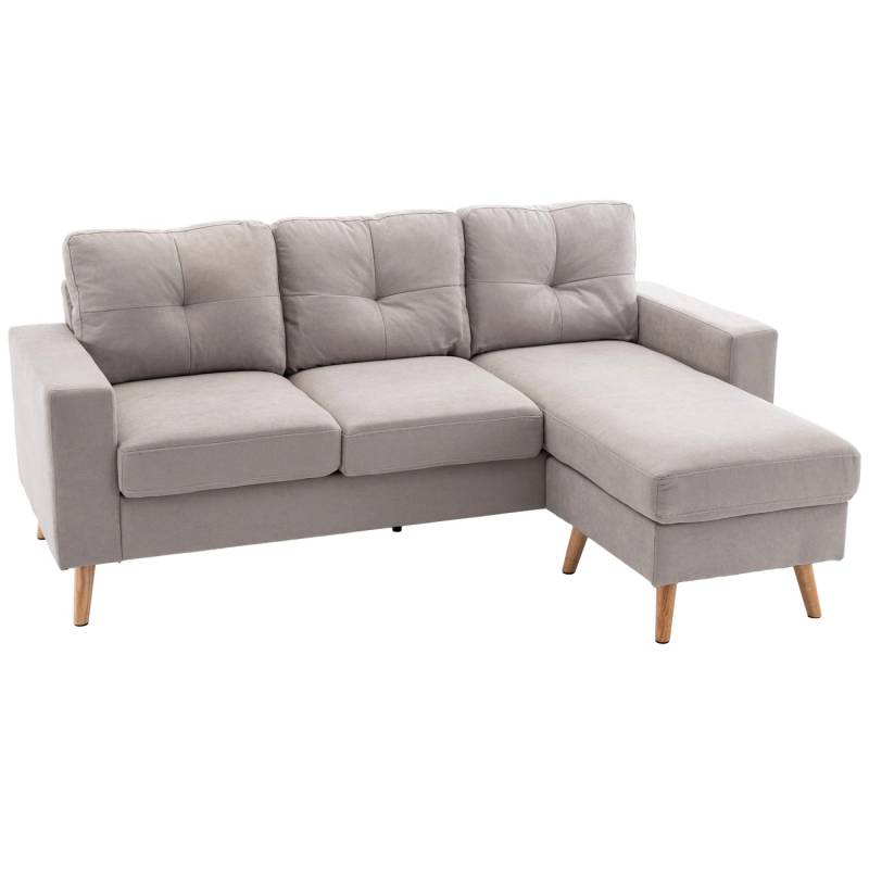 HOMCOM Ecksofa in L-Form Leinenoptik mit Chaiselongue von HOMCOM