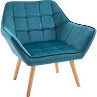 HOMCOM Einzelsessel Ohrensessel Relaxsessel, Samt, erhöhte Beine, samtartiges Polyester, skandinavisch, Grün, 64x62x72,5cm  Aosom.de von HOMCOM