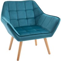 Homcom - Sessel Wohnzimmer Ohrensessel Loungesessel Relaxsessel mit Gummiholzbeine, Lesesessel mit Samtoptik, Polstersessel für Schlafzimmer, Homcom - Sessel Wohnzimmer Ohrensessel Loungesessel Relaxsessel mit Gummiholzbeine, Lesesessel mit Samtoptik, Polstersessel für Schlafzimmer, von HOMCOM