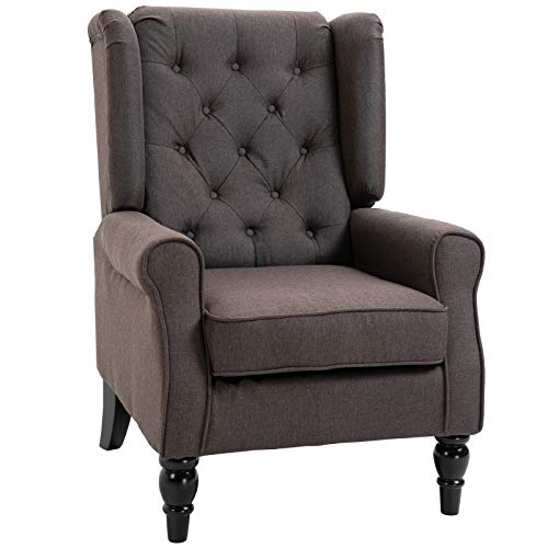 HOMCOM Einzelsessel Relaxsessel Ohrensessel Einzelstuhl Akzentsessel mit Tufting Holzfüße Polyester Braun 74 x 86 x 102 cm HOMCOM Einzelsessel Relaxsessel Ohrensessel Einzelstuhl Akzentsessel mit Tufting Holzfüße Polyester Braun 74 x 86 x 102 cm von HOMCOM