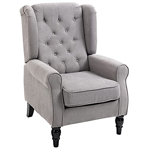 HOMCOM Ohrensessel Sessel mit Tufting, hoher Rückenlehne, Gepolstert Loungesessel mit abgerundeten Armlehnen, Holzbeine, für Schlafzimmer, Wohnzimmer, bis 160 kg, Grau HOMCOM Ohrensessel Sessel mit Tufting, hoher Rückenlehne, Gepolstert Loungesessel mit abgerundeten Armlehnen, Holzbeine, für Schlafzimmer, Wohnzimmer, bis 160 kg, Grau von HOMCOM