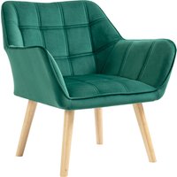 HOMCOM Einzelsessel Relaxsessel Samtoptik skandinavisch Polstersessel für Wohnzimmer Schlafzimmer 64x62x72,5cm in Grün   Aosom.de von HOMCOM
