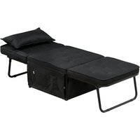 HOMCOM Einzelsofa 1 Sitzer Schlafsessel Liegesessel 4-in-1 mit 5-fach verstellbarer Rückenlehne, klappbarer Fußstütze, abnehmbarem Kissen und Taschen, für Gästezimmer Schwarz Aosom HOMCOM Einzelsofa 1 Sitzer Schlafsessel Liegesessel 4-in-1 mit 5-fach verstellbarer Rückenlehne, klappbarer Fußstütze, abnehmbarem Kissen und Taschen, für Gästezimmer Schwarz Aosom von HOMCOM
