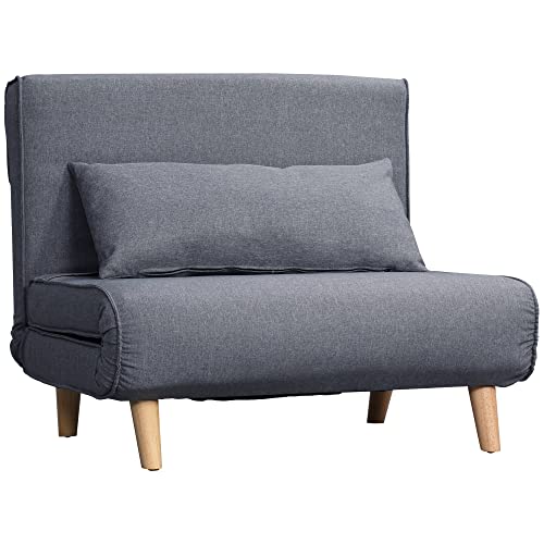 HOMCOM Einzelsofa Schlafsofa Sofabett Klappsofa verstellbar Rückenlehne Liege nordisch skandinavisch 25D Schaumstoff Haus Leinenimitat Tannenholz Grau 94 x 78 x 80 cm HOMCOM Einzelsofa Schlafsofa Sofabett Klappsofa verstellbar Rückenlehne Liege nordisch skandinavisch 25D Schaumstoff Haus Leinenimitat Tannenholz Grau 94 x 78 x 80 cm von HOMCOM