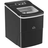 HOMCOM Eiswürfelmaschine 12kg in 24h 2L LED-Display Selbstreinigung Schwarz kompakt 21,2x29,5x32,6cm für Partys & Drinks   Aosom.de von HOMCOM