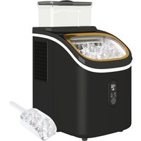 Homcom - Eiswürfelmaschine 15 kg/24h Eiswürfelbereiter mit 1,5 l Wassertank, Schaufel, Eisbehälter Ice Cube Maker Maschine mit led Anzeige Schwarz 22 von HOMCOM