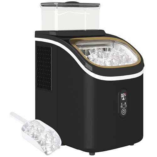 HOMCOM Eiswürfelmaschine 15 kg/24h Ice Cube Maker Maschine mit Schaufel, 1,5 L Wassertank, Verstellbare Eiswürfelgröße Eisbehälter Eiswürfelbereiter mit LED Anzeige 22 x 30 x 33 cm Schwarz HOMCOM Eiswürfelmaschine 15 kg/24h Ice Cube Maker Maschine mit Schaufel, 1,5 L Wassertank, Verstellbare Eiswürfelgröße Eisbehälter Eiswürfelbereiter mit LED Anzeige 22 x 30 x 33 cm Schwarz von HOMCOM