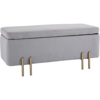 HOMCOM Sitzbank Polsterbank mit Stauraum Truhenbank 100x40x42cm hellgrau Stoff Metall Schaumstoff für Flur Wohnzimmer   Aosom.de von HOMCOM