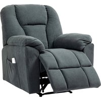 HOMCOM Elektrisch Relaxsessel Fernsehsessel mit Liegefunktion Wärmefunktion Massagesessel mit Seitentasche Liegesessel mit USB-Anschlüsse Taschenfeder für Wohnzimmer Dunkelgrau   Aosom von HOMCOM