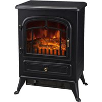 HOMCOM Elektrischer-Kamin MH820-039 schwarz Glas Metall B/H/T: ca. 42x55x28 cm ca. 1850 W von HOMCOM