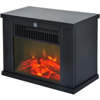 HOMCOM Elektrischer-Kamin MH820-050 schwarz Glas Kunststoff B/H/T: ca. 34x25x17 cm ca. 1200 W von HOMCOM