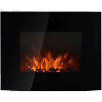 HOMCOM Elektrischer-Kamin  MH820-052 schwarz Metall Glas B/H/T: ca. 88,5x56x13,5 cm ca. 2000 W von HOMCOM