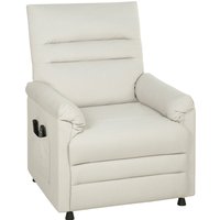 HOMCOM Elektrischer Relax-Massagesessel mit Heizfunktion, velourbezogener tierfreundlicher Sessel, Fußstütze, leiser Motor, Speicherfunktion, Seitentaschen und Fernbedienung, Creme   Aosom von HOMCOM