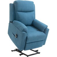 HOMCOM Relaxsessel elektrisch Fernsehsessel mit Aufstehhilfe für Senioren, Liege- & Schlaffunktion, Leinenoptik Blau 83x89x102cm   Aosom.de von HOMCOM