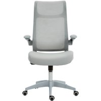 HOMCOM Ergonomischer Dreh‑Bürostuhl mit Lendenstütze und klappbaren 3D‑Armlehnen, Netz‑Schreibtischstuhl mit integrierter Kopfstütze, Wippfunktion, höhenverstellbar, grau Aosom HOMCOM Ergonomischer Dreh‑Bürostuhl mit Lendenstütze und klappbaren 3D‑Armlehnen, Netz‑Schreibtischstuhl mit integrierter Kopfstütze, Wippfunktion, höhenverstellbar, grau Aosom von HOMCOM