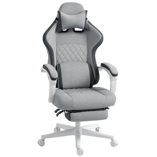 HOMCOM Ergonomischer Gaming-Stuhl mit hoher Rückenlehne für Erwachsene, bedruckter Samt-Computer-Liegestuhl mit Fußstütze, Lendenwirbelstütze, verstellbare Höhe und 360° Drehsitz für Büro oder Gaming HOMCOM Ergonomischer Gaming-Stuhl mit hoher Rückenlehne für Erwachsene, bedruckter Samt-Computer-Liegestuhl mit Fußstütze, Lendenwirbelstütze, verstellbare Höhe und 360° Drehsitz für Büro oder Gaming von HOMCOM