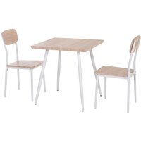 HOMCOM Essgruppe, BxT: 70 x 70 cm, 2 Sitzplätze, natur - beige von HOMCOM