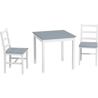 HOMCOM Essgruppe 3er-Set, Esstisch mit 2 Stühlen, Küchentisch-Set für 2 Personen von HOMCOM