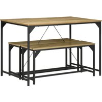 HOMCOM Esszimmergruppe Industriedesign 3er-Set für 4 Personen, Esstisch mit 2 Bänken, ideal für Küche & Wohnzimmer, Natur 120x70x75cm Aosom.de HOMCOM Esszimmergruppe Industriedesign 3er-Set für 4 Personen, Esstisch mit 2 Bänken, ideal für Küche & Wohnzimmer, Natur 120x70x75cm Aosom.de von HOMCOM