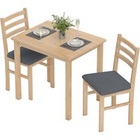 HOMCOM Essgruppe Esstisch mit 2 Stühlen Platzsparend Esszimmergruppe Sitzgruppe Rechteckig Küchentisch mit gepolsterten Essstühlen für kleine Raum, Esszimmer, Küche, Naturholz Aosom HOMCOM Essgruppe Esstisch mit 2 Stühlen Platzsparend Esszimmergruppe Sitzgruppe Rechteckig Küchentisch mit gepolsterten Essstühlen für kleine Raum, Esszimmer, Küche, Naturholz Aosom von HOMCOM