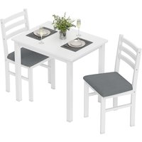 HOMCOM Essgruppe Esstisch mit 2 Stühlen Platzsparend Esszimmergruppe Sitzgruppe Rechteckig Küchentisch mit gepolsterten Essstühlen für kleine Raum, Esszimmer, Küche, Weiß Aosom HOMCOM Essgruppe Esstisch mit 2 Stühlen Platzsparend Esszimmergruppe Sitzgruppe Rechteckig Küchentisch mit gepolsterten Essstühlen für kleine Raum, Esszimmer, Küche, Weiß Aosom von HOMCOM