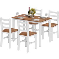 HOMCOM Essgruppe Esstisch mit 4 Stühlen Platzsparend Esszimmergruppe Sitzgruppe aus Kiefernholz Rechteckig Küchentisch für Esszimmer, Küche, Braun+Weiß Aosom HOMCOM Essgruppe Esstisch mit 4 Stühlen Platzsparend Esszimmergruppe Sitzgruppe aus Kiefernholz Rechteckig Küchentisch für Esszimmer, Küche, Braun+Weiß Aosom von HOMCOM
