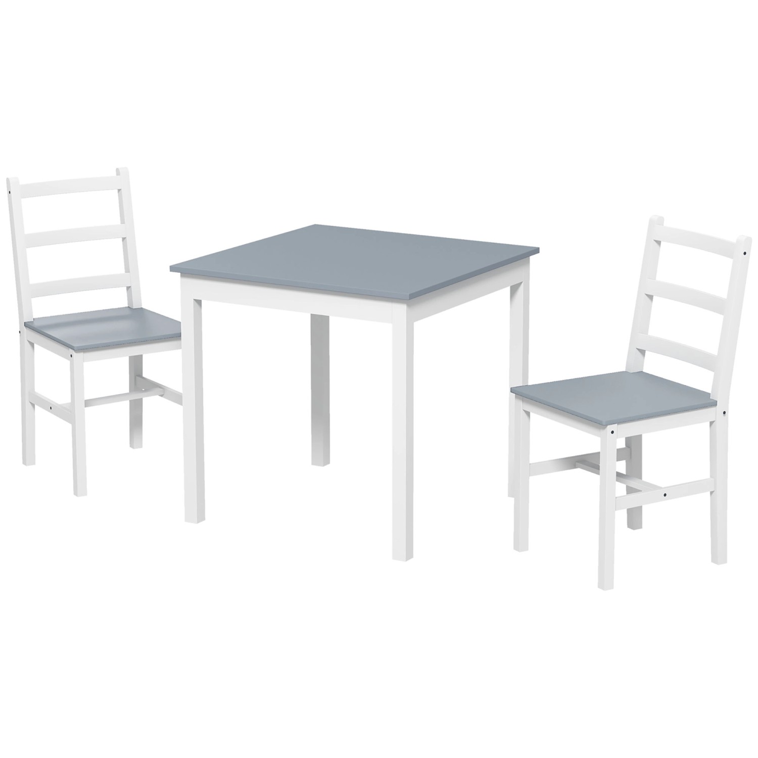 HOMCOM Essgruppe mit 2 Stühle Kiefernholz Grau 75L x 75B x 73H cm HOMCOM Essgruppe mit 2 Stühle Kiefernholz Grau 75L x 75B x 73H cm von HOMCOM