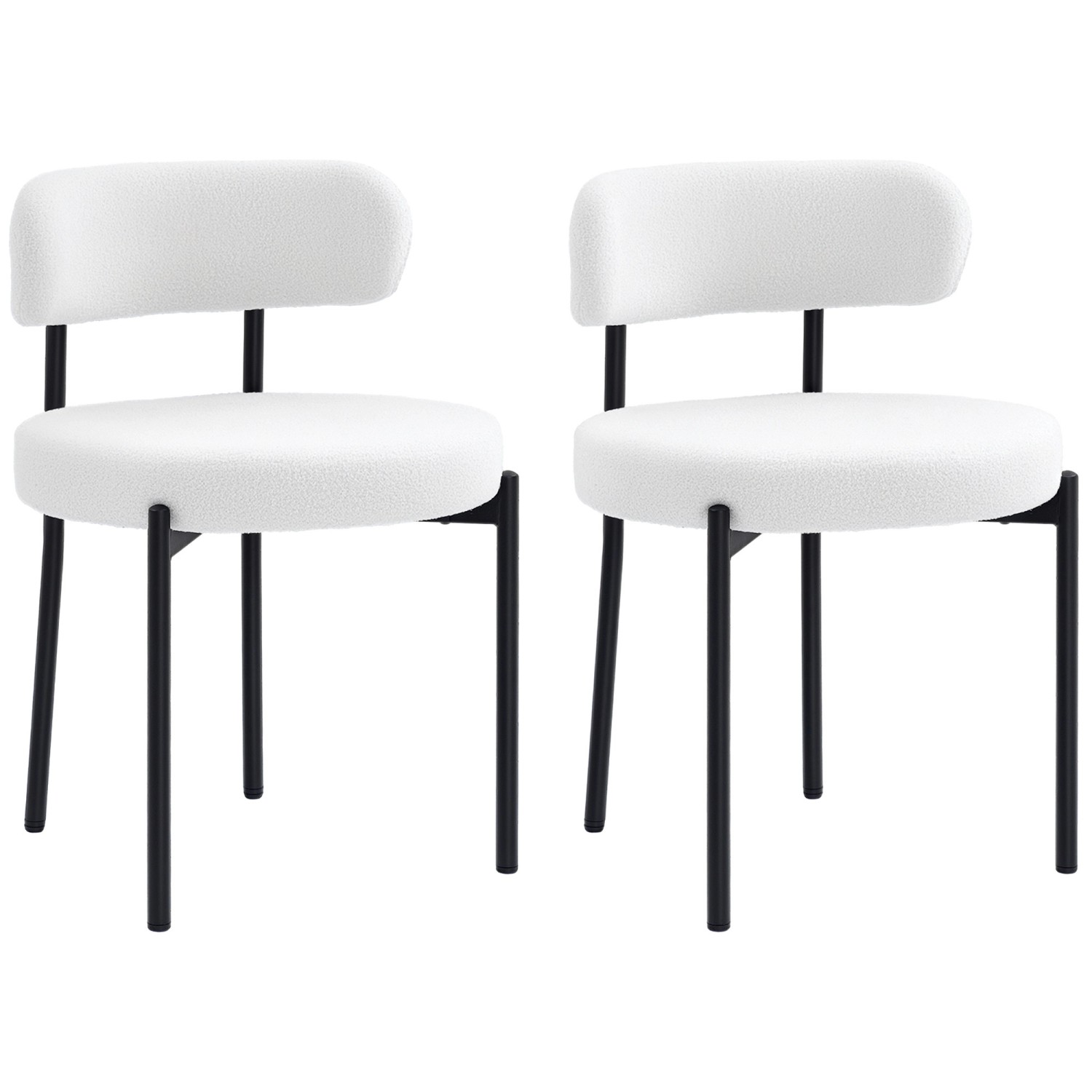HOMCOM Essstühle Polyester Stahl 51L x 51B x 76H cm Cremeweiß HOMCOM Essstühle Polyester Stahl 51L x 51B x 76H cm Cremeweiß von HOMCOM